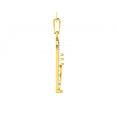 Auspicious Shiv ling and Shiv trishul pendant in gold with diamonds